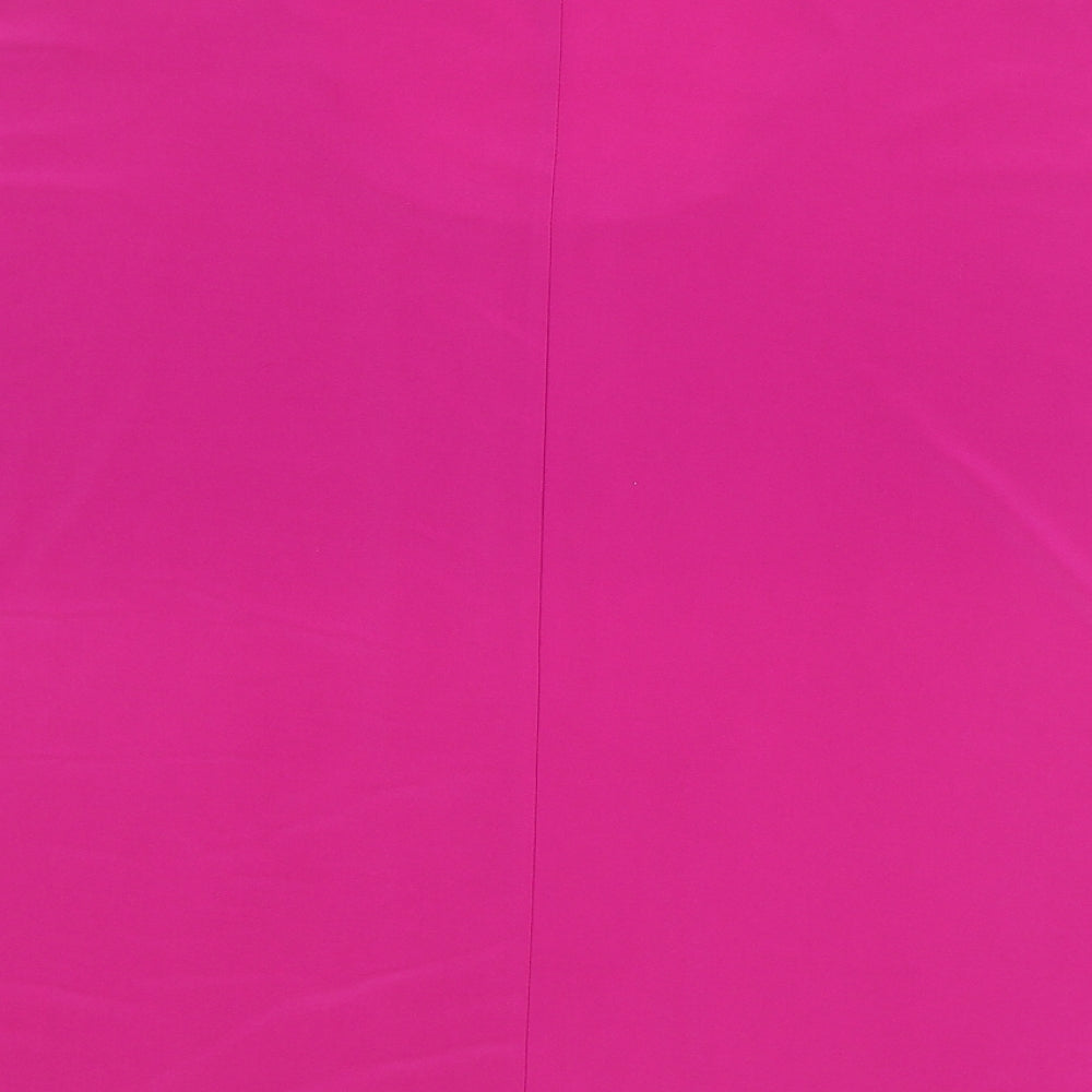 Nightingales Womens Pink Polyester Basic Blouse Size 14 Round Neck