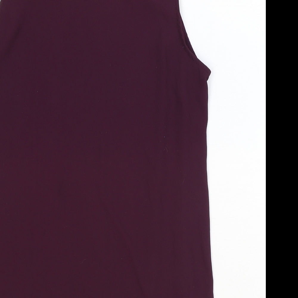 Atmosphere Womens Purple Polyester Basic Blouse Size 12 Round Neck