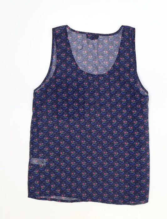 Womens UK Size 10 Topshop Blue Basic Tank