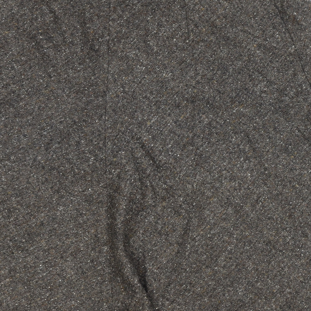 Gerry Weber Womens Brown Cotton Swing Skirt Size 12 Zip