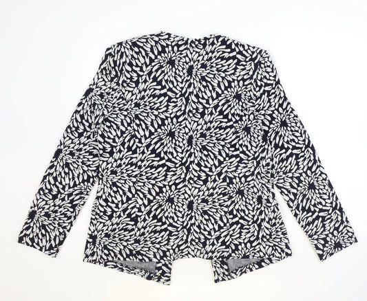 Marks and Spencer Womens Blue Floral Polyester Jacket Blazer Size 12