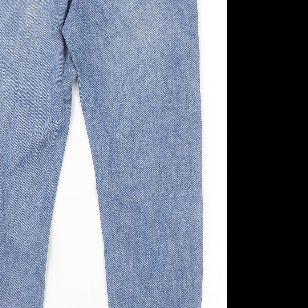 Urban Mist Womens Blue Cotton Tapered Jeans Size 8 Regular Zip