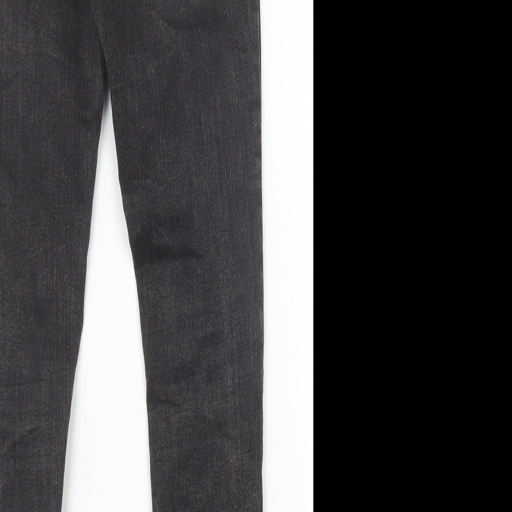 Zara Womens Black Cotton Skinny Jeans Size 10 Slim Zip