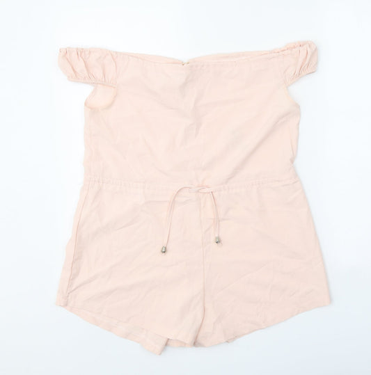 Womens UK Size M Preworn One-Piece Pink Playsuit