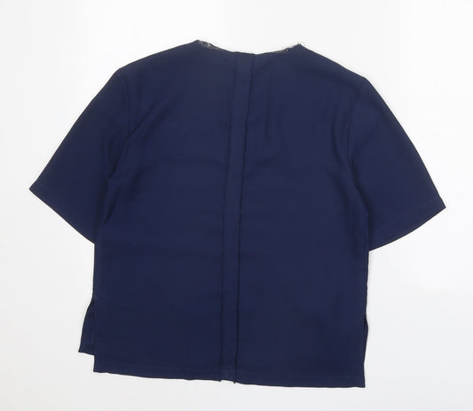 Womens UK Size 8 Topshop Blue Basic Blouse