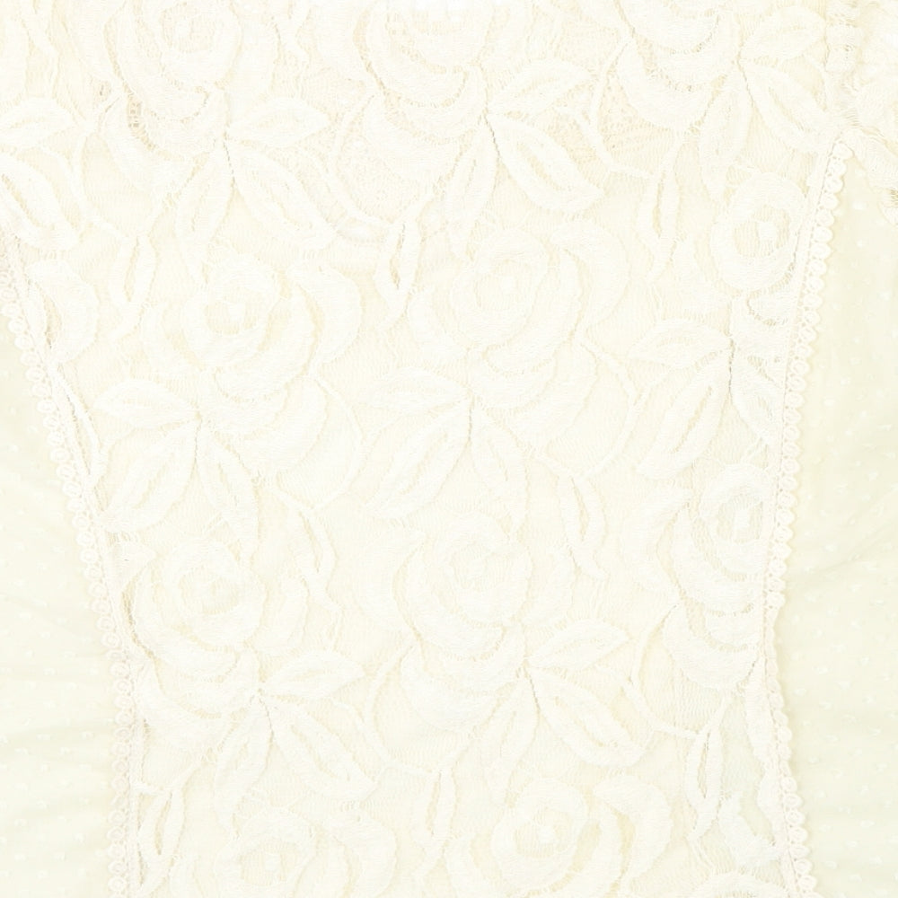 Womens UK Size L Mango Ivory Basic Blouse