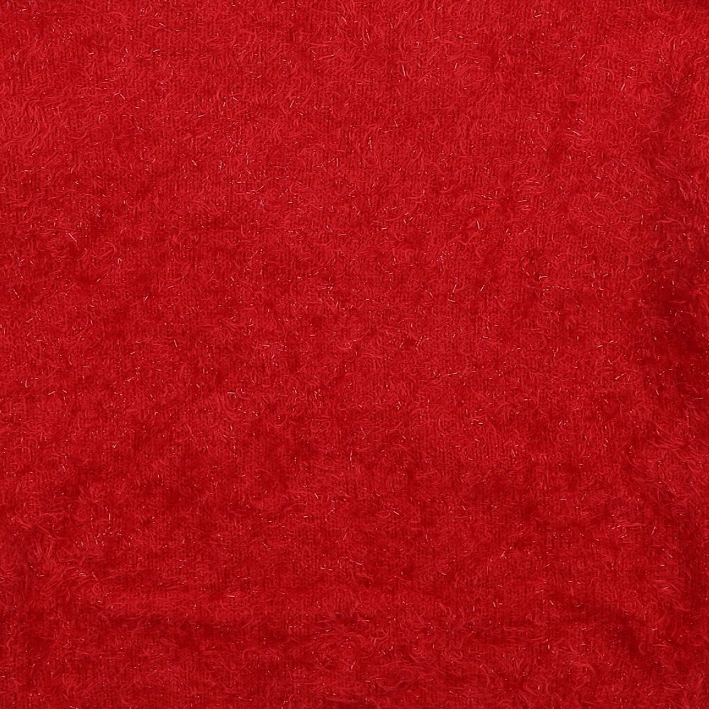 Womens UK Size S Papaya Red Pullover Jumper