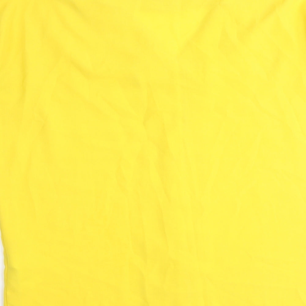Womens UK Size 12 Cameo Rose Yellow Basic Button-Up