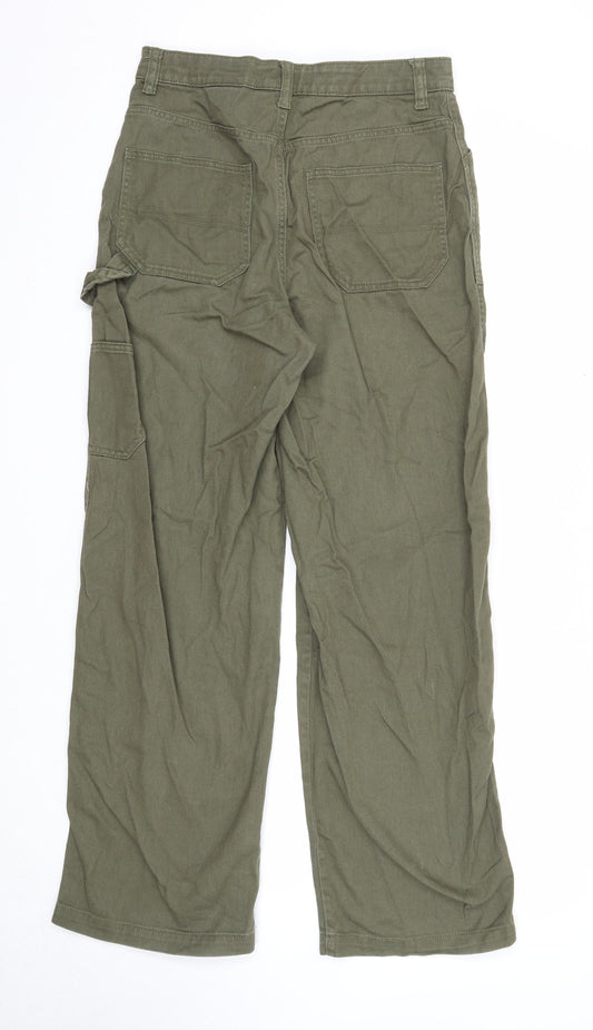 Womens UK Size 10 Divided Regular Fit Straight Green Jeans
