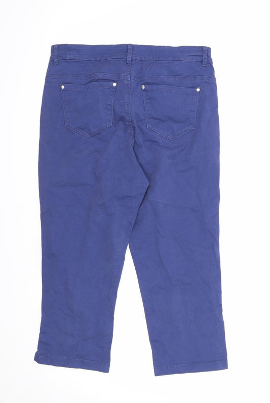 Intuition Womens Blue Cotton Cropped Jeans Size 12 Regular Zip