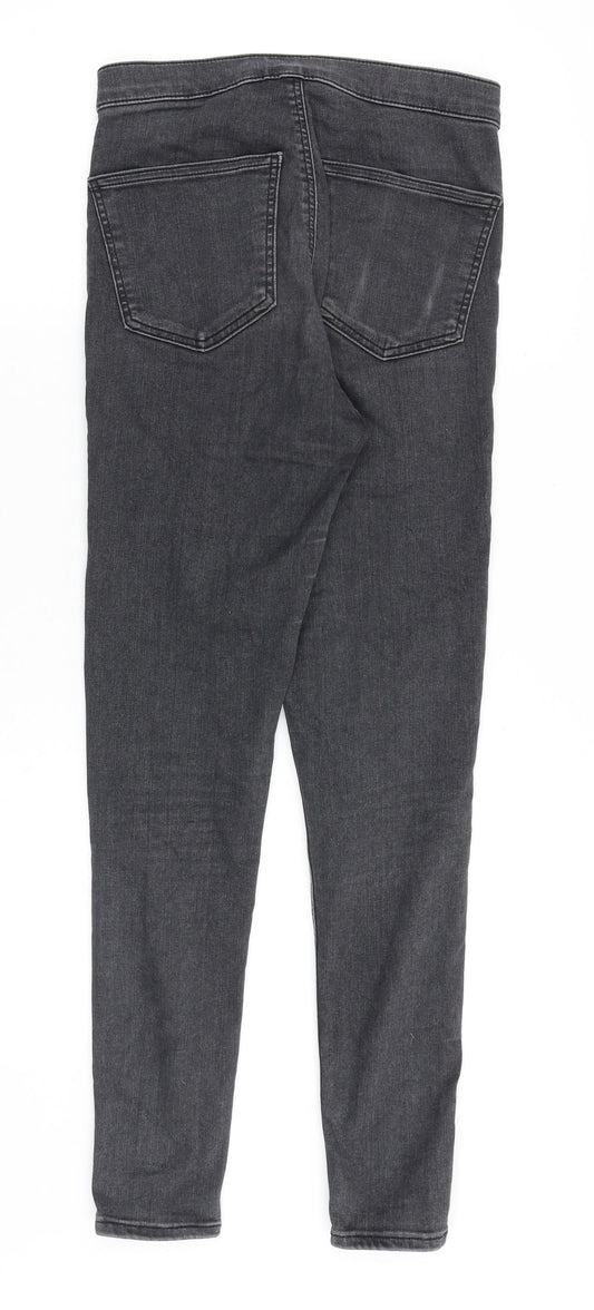 Topshop Womens Grey Cotton Skinny Jeans Size 28 in Slim Zip