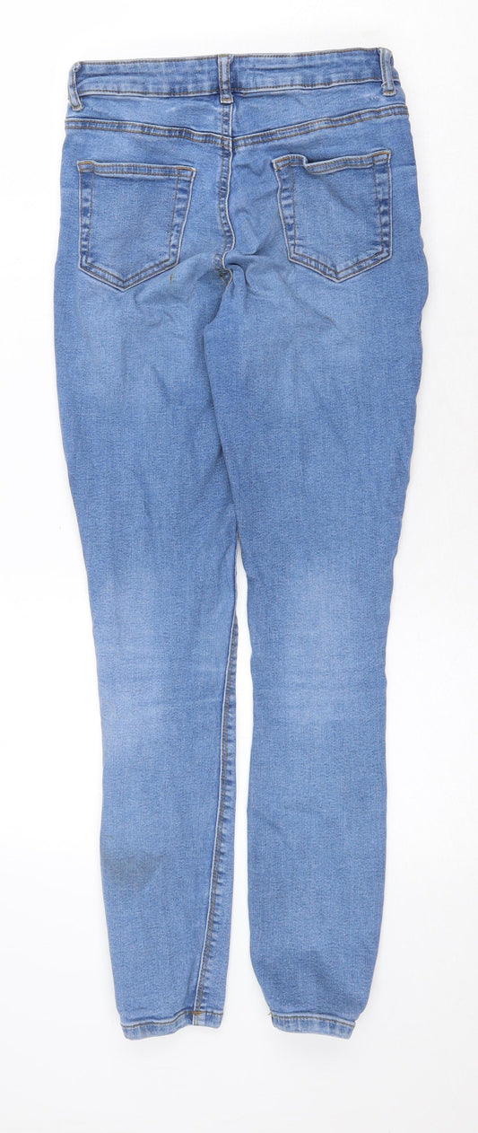 Denim & Co. Womens Blue Cotton Skinny Jeans Size 10 Regular Zip