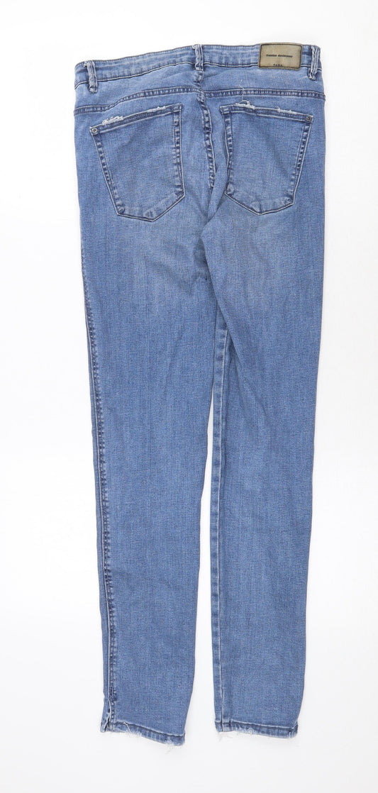 Zara Womens Blue Cotton Skinny Jeans Size 28 in Regular Zip