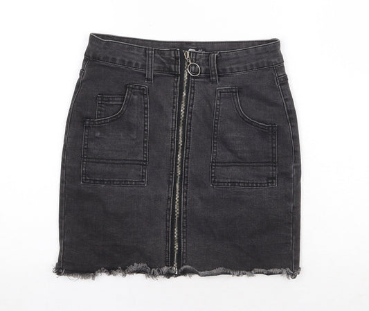 Womens UK Size 6 Boohoo A-Line Denim Skirt