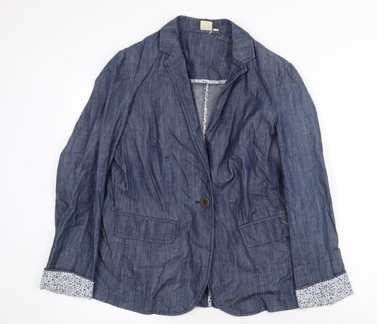 Womens UK Size 12 Cotton Traders Blue Jacket