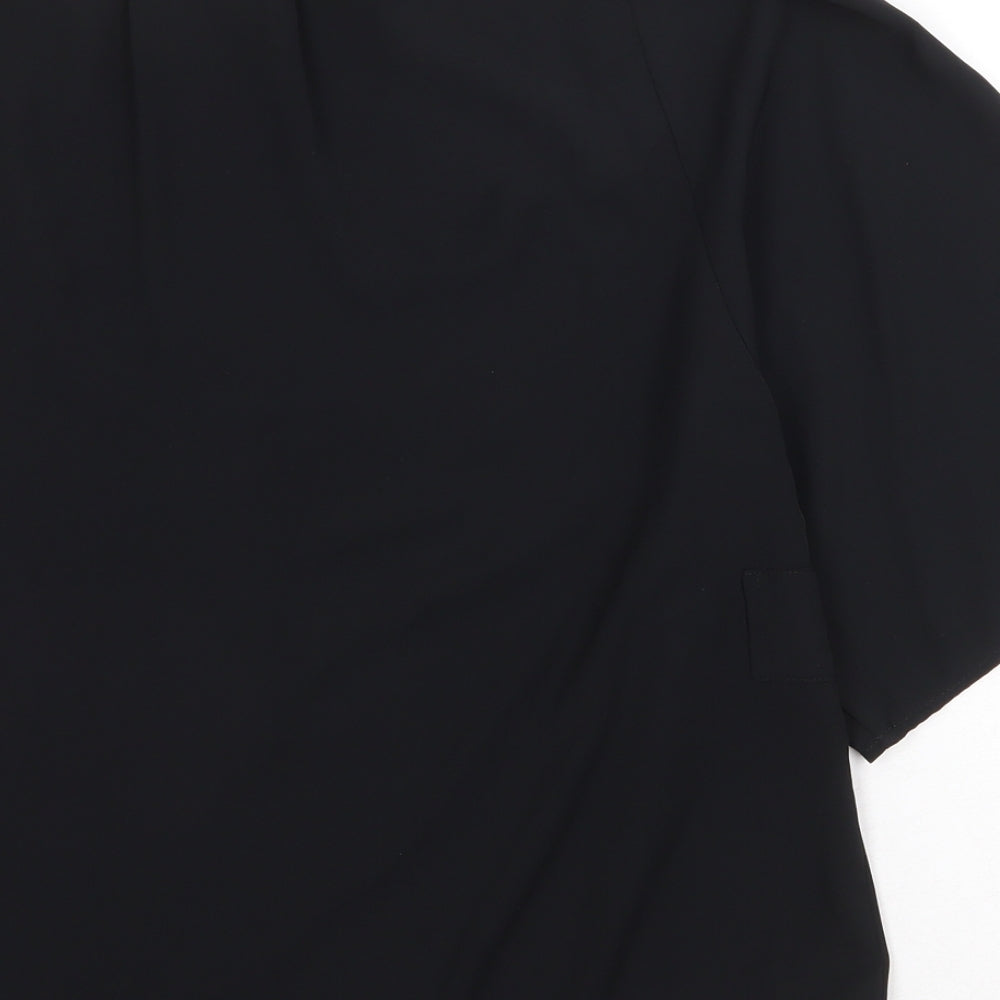 Womens UK Size 4XL Preworn Black Basic Blouse