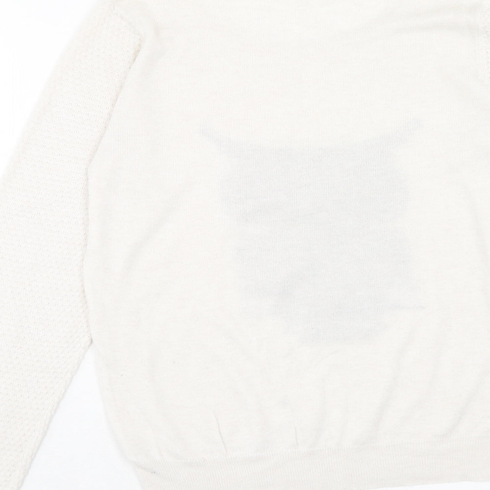 George Womens Beige Round Neck Polyester Pullover Jumper Size 10 - Owl Detail