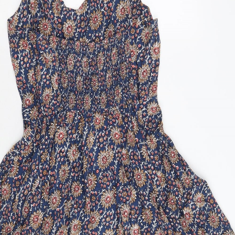 Gap Womens Multicoloured Floral Viscose Fit & Flare Size M V-Neck Pullover