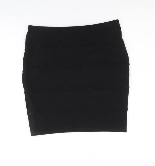 Marks and Spencer Womens Black Viscose Bandage Skirt Size 10