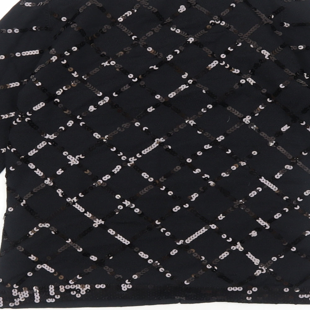 Womens UK Size 8 Preworn Black Cardigan Jumper