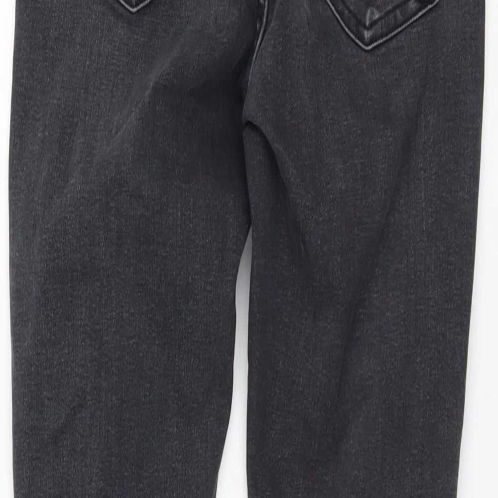 Topshop Womens Grey Cotton Skinny Jeans Size 24 in L25 in Regular Button