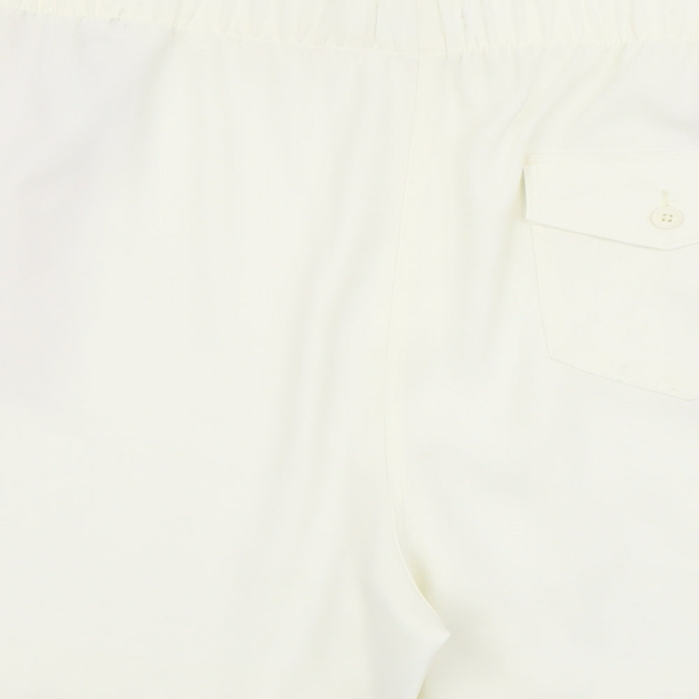 Marks and Spencer Womens Ivory Polyester Basic Shorts Size 24 L5 in Regular Pull On