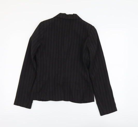 New Look Womens Brown Striped Polyester Jacket Blazer Size 10