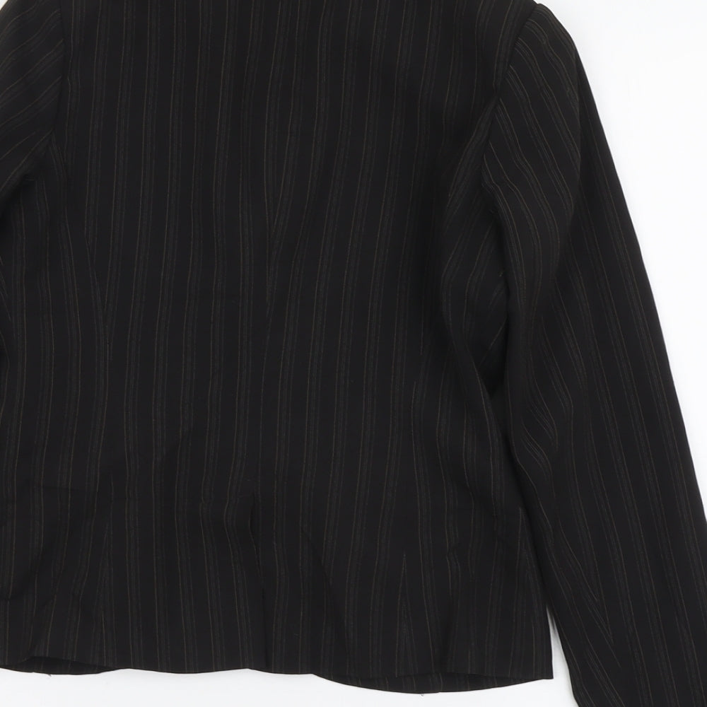 New Look Womens Brown Striped Polyester Jacket Blazer Size 10