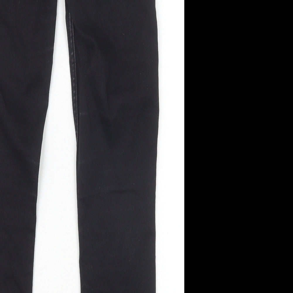 River Island Girls Black Cotton Skinny Jeans Size 9 Years Slim Zip