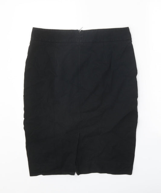 Gap Womens Black Cotton Straight & Pencil Skirt Size 10 Zip