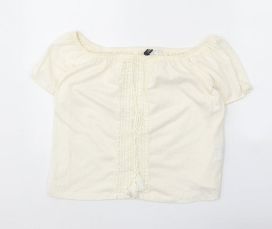 Womens UK Size M Divided Ivory Basic Blouse