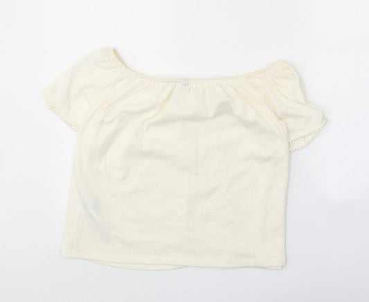 Womens UK Size M Divided Ivory Basic Blouse