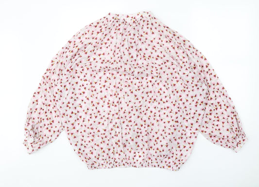 Womens UK Size 6 H&M Pink Basic Button-Up