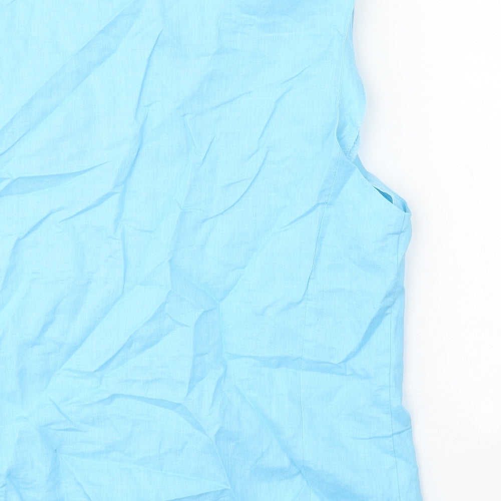Womens UK Size 14 Essentials Blue Basic Tank