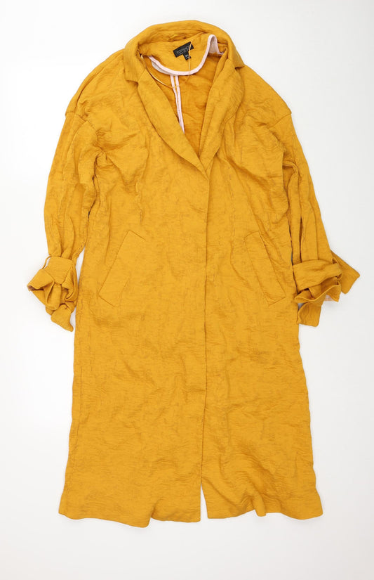 Womens UK Size 10 Topshop Yellow Overcoat