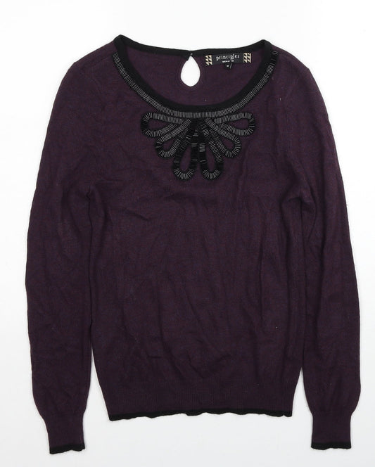 Womens UK Size 10 Principles Purple Pullover Jumper