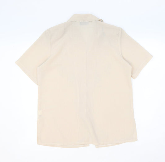 Womens UK Size 12 Clothes Contact Ivory Basic Button-Up