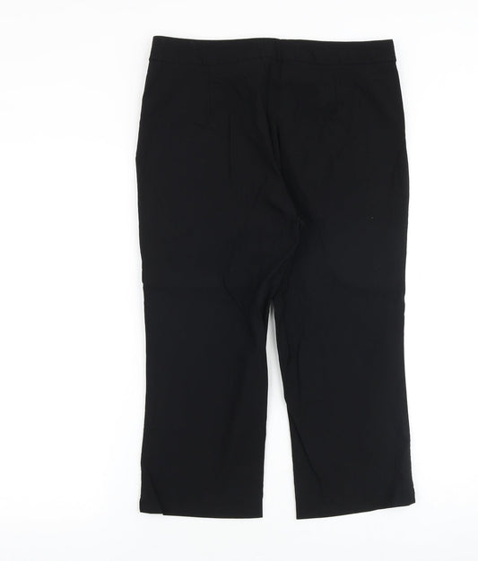 Papaya Womens Black Polyester Trousers Size 14 Regular Zip