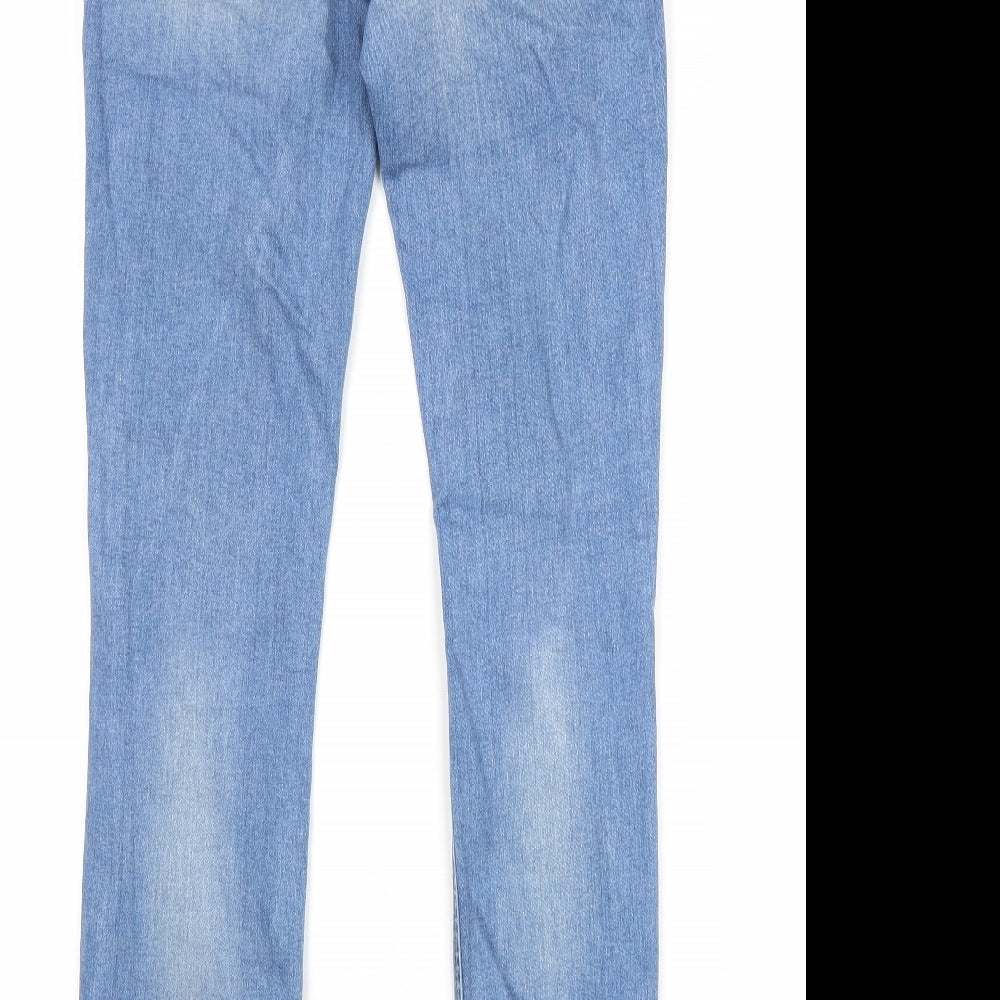 Denim & Co. Womens Blue Cotton Skinny Jeans Size 8 L31 in Regular Zip