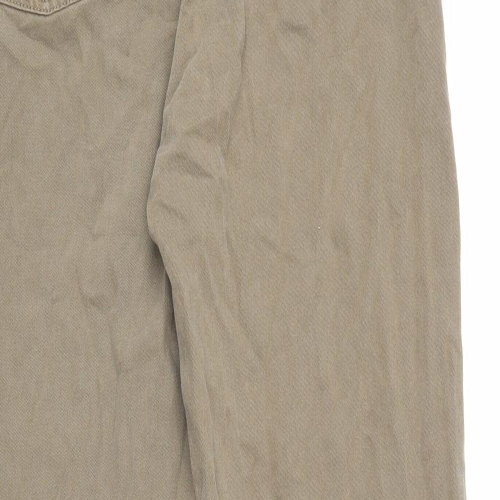 COLLUSION Mens Beige Cotton Straight Jeans Size 30 in L32 in Regular Zip - Distressed Hems