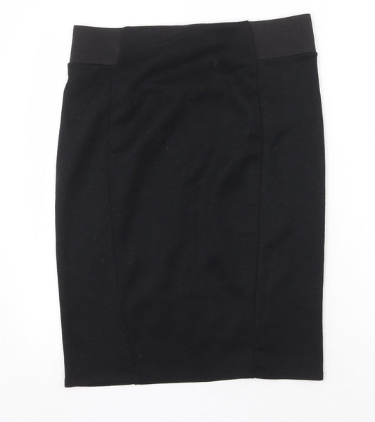 Dorothy Perkins Womens Black Polyester Straight & Pencil Skirt Size 12