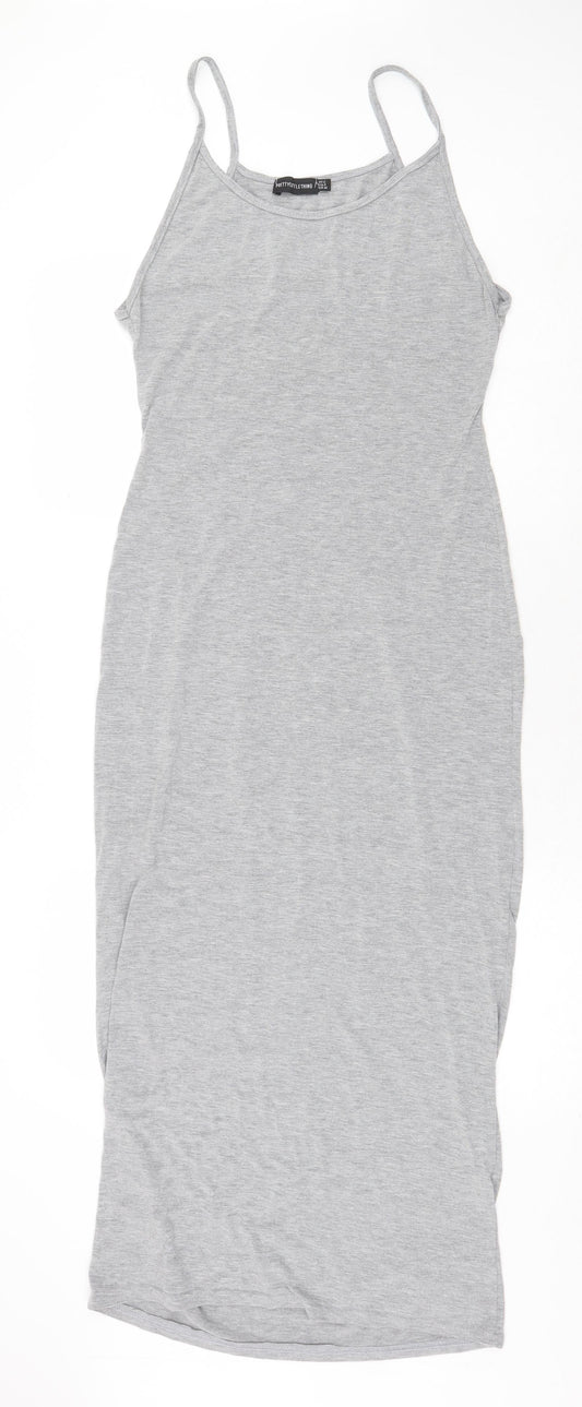 Pretty Originals Womens Grey Viscose Bodycon Size 12 Scoop Neck Pullover