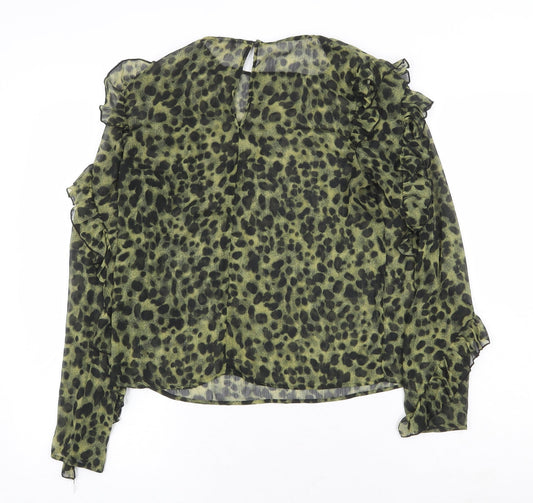 Womens UK Size 6 H&M Green Basic Blouse