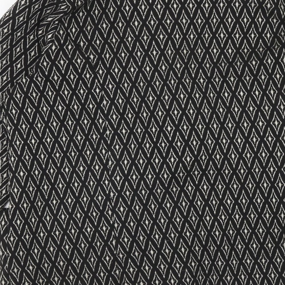 Klass Womens Grey Geometric Jacket Coatigan Size L