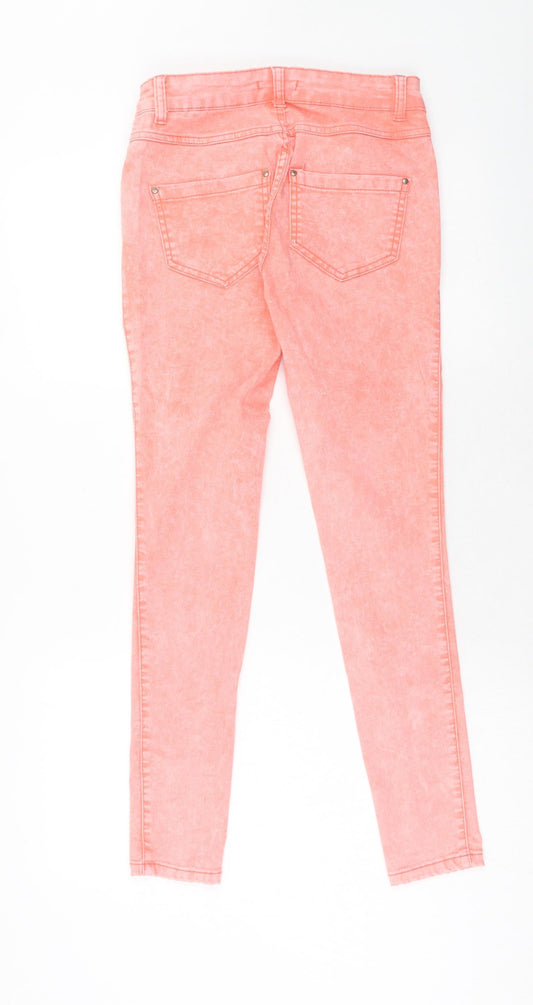 Select Womens Pink Cotton Skinny Jeans Size 6 Regular Zip