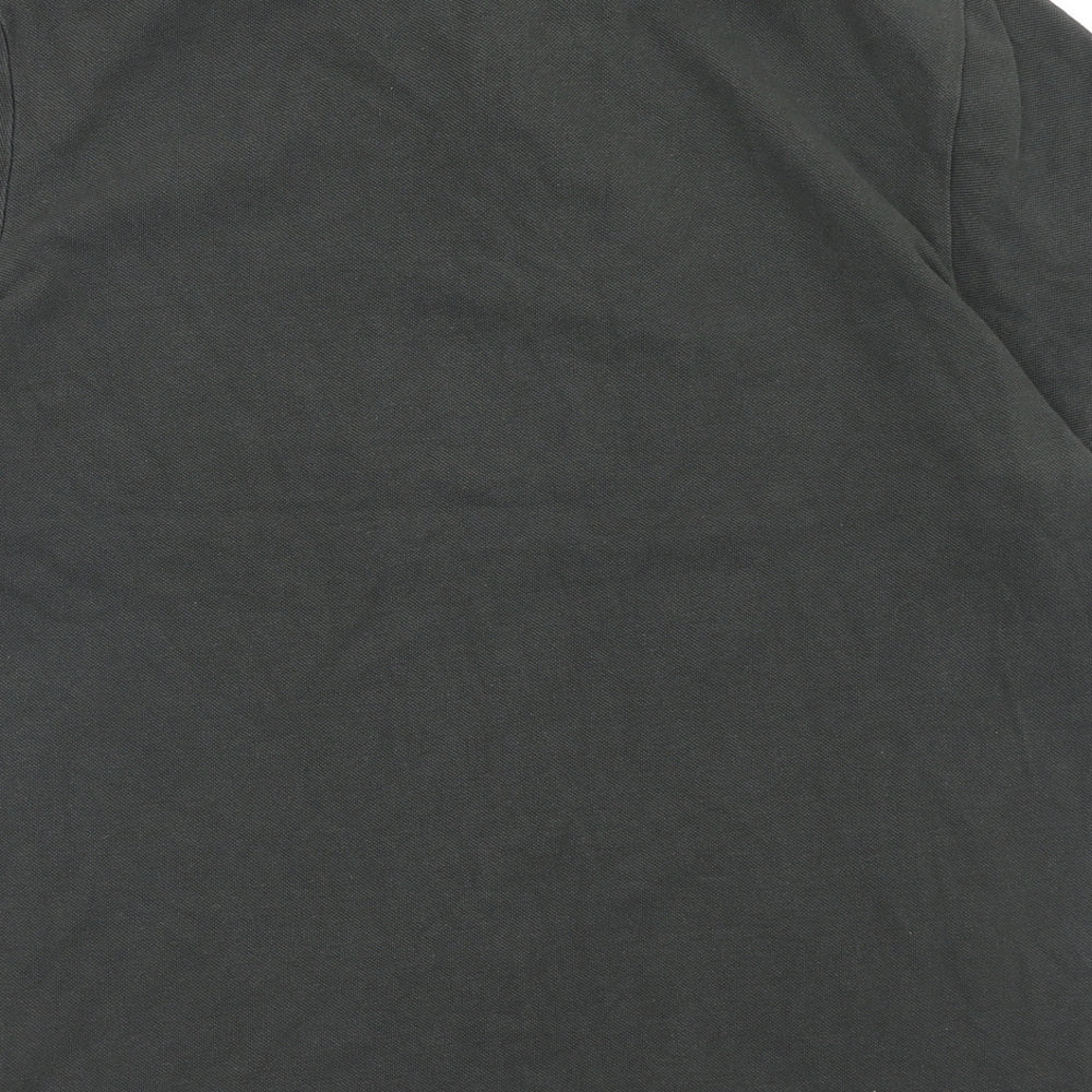 Nutmeg Mens Grey Cotton Polo Size L Collared Button