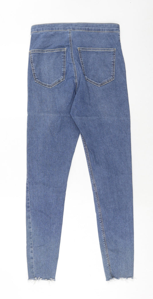 Topshop Womens Blue Cotton Skinny Jeans Size 30 in L32 in Regular Zip