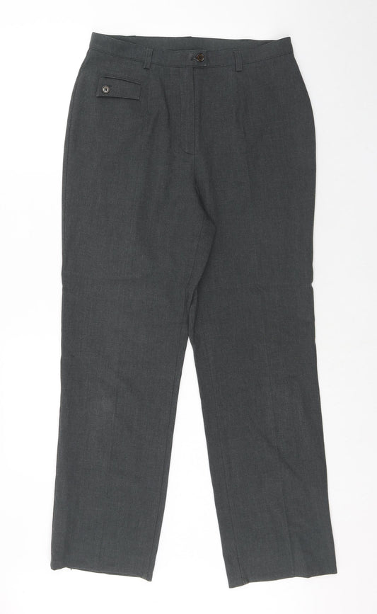 Womens UK Size 14 Marks and Spencer Regular Fit Dress Pants Grey Trousers