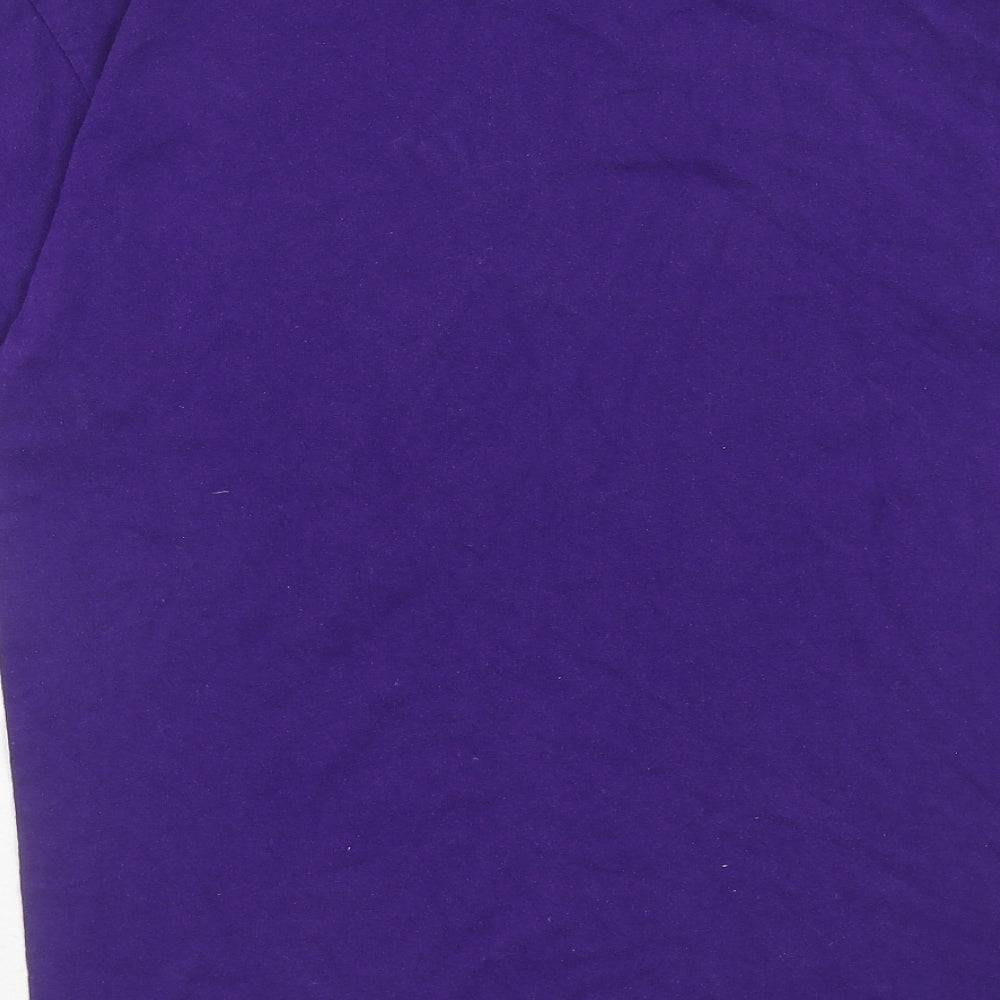 Womens UK Size M Gildan Purple Basic T-Shirt