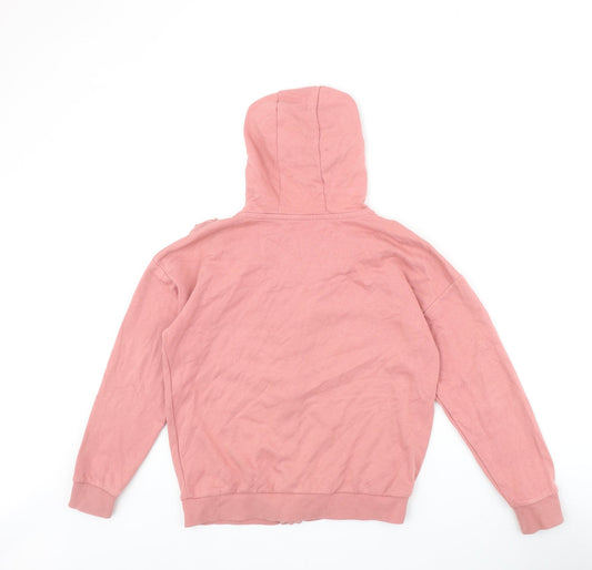 George Girls Pink Cotton Full Zip Hoodie Size 10-11 Years Zip